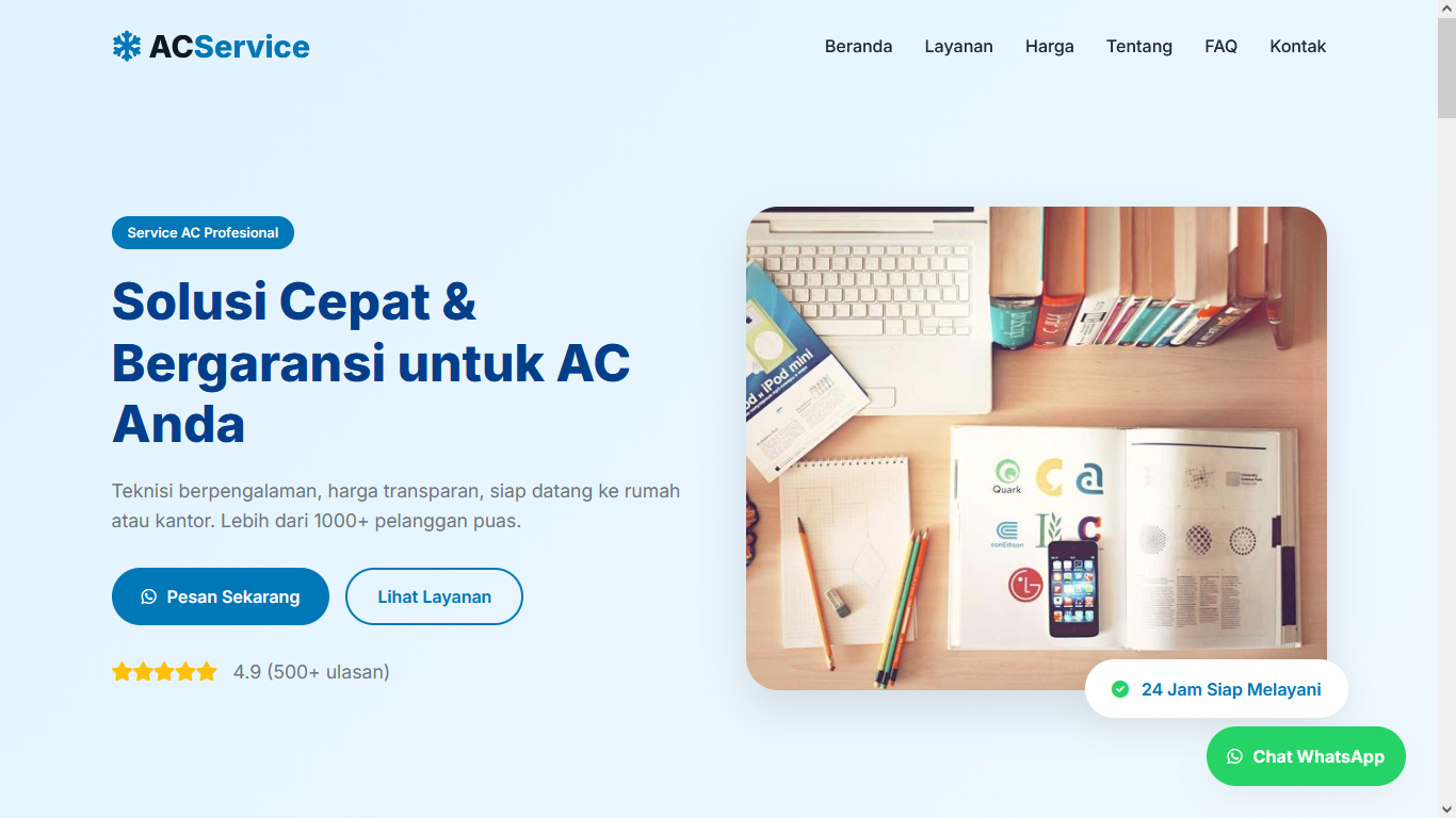 Landing page service AC